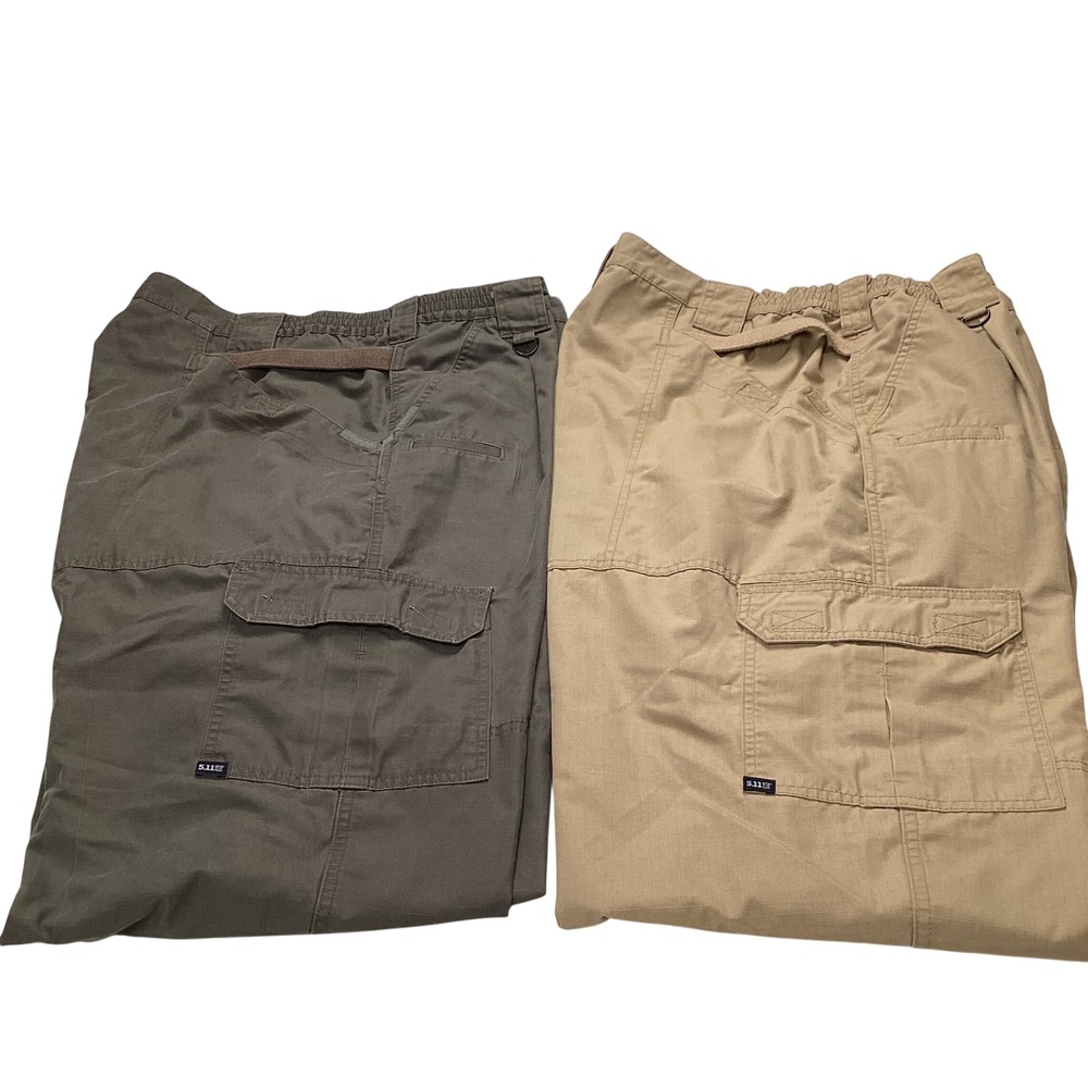 Bundle 2x 5.11 Tactical Series Men's Cargo Pants St# 74273 Khaki Green‎ Sz 42/30